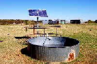picture of a remote solar powered water pump