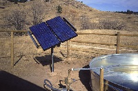 picture of a remote solar array mounted on post